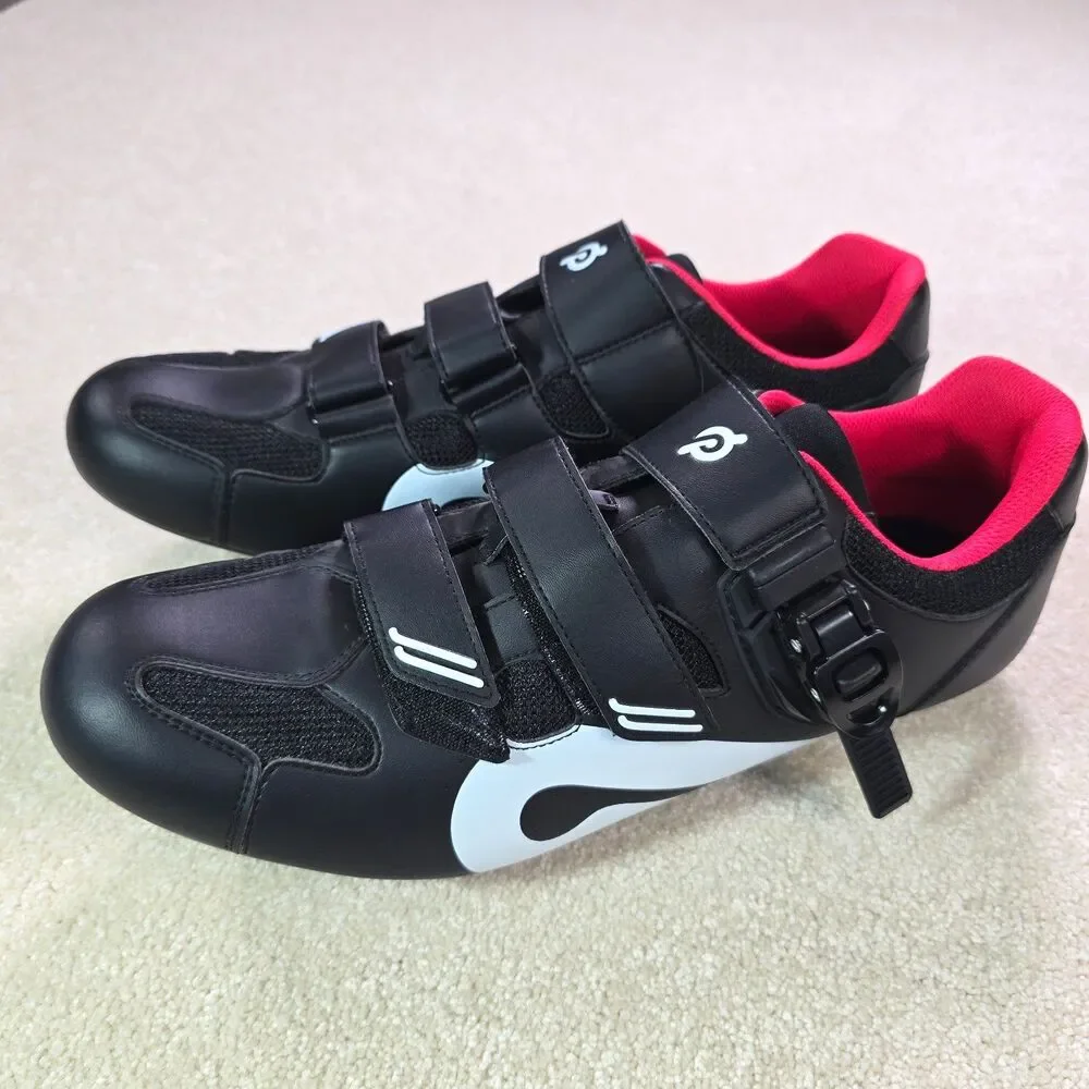 Peloton Cycling Shoes Mens Euro 47 US 13 SPD-SL Cleats Black Red Indoor Bike EUC